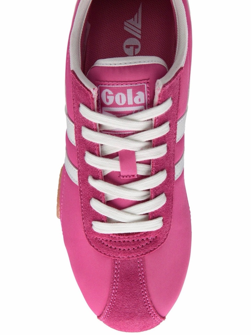 Gola Curve Sneaker-  Women's Hot Pink & White  w/White Stripes NWT Sneakers - Picture 5 of 9